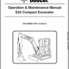 Bobcat E25 Excavator Repair Service Manual