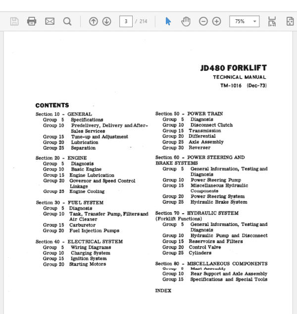 John Deere 480 Forklift Service Manual John Deere 480 Forklift Service Manual - Image 3