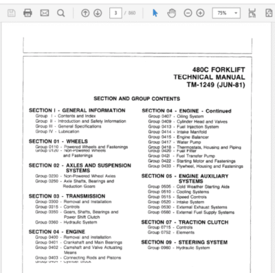 John Deere 480C Forklift Service Manual - Image 3