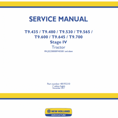 Cart How To Repair New Holland T9.600, T9.645, T9.700 Tractor Service Manual