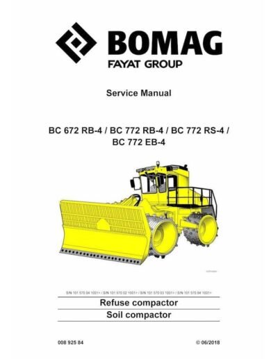 BOMAG Refuse 672 Rb Bc 672 Rs 772 Rb Service manual
