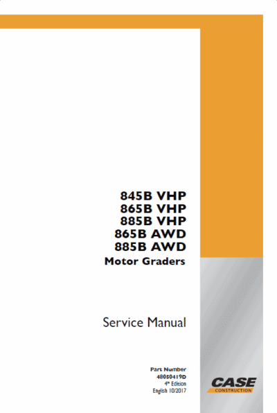 Case Graders 845B 845B DHP 865B AWD Repair Manual - Image 2