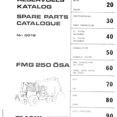 John Deere 250 FMG OSA Forwarders Parts Catalog Manual