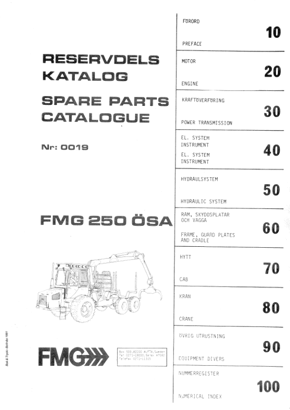 John Deere 250 FMG OSA Forwarders Parts Catalog Manual John Deere 250 FMG OSA Forwarders Parts Catalog Manual
