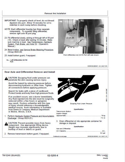 John Deere 644J Loader Repair Technical Manual - Image 3