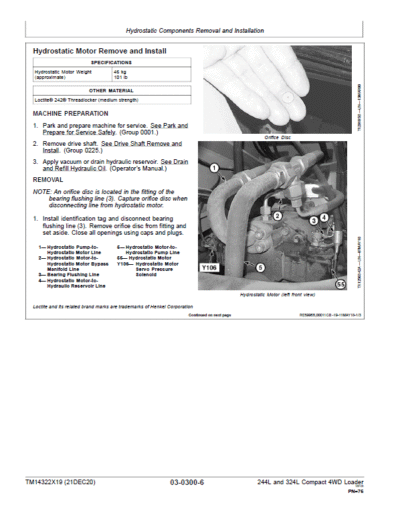 John Deere 244L, 324L Compact 4WD Loader Repair Technical Manual - Image 4