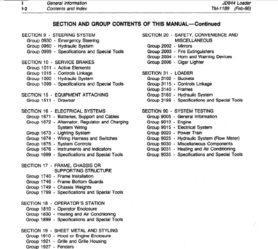 John Deere 844 Loader Repair Technical Manual - Image 4