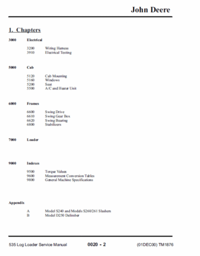 John Deere 535 Log Loader Repair Technical Manual - Image 4