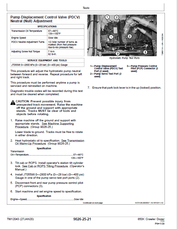 John Deere 850K Crawler Dozer Technical Manual (SN. from E178122 – E271265) John Deere 850K Crawler Dozer Technical Manual (SN. from E178122 – E271265) - Image 3