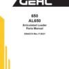 Gehl AL 650 Articulated Loader Repair Service Manual
