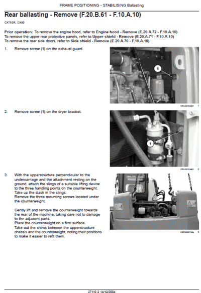 CASE CX80 Service Repair Manual