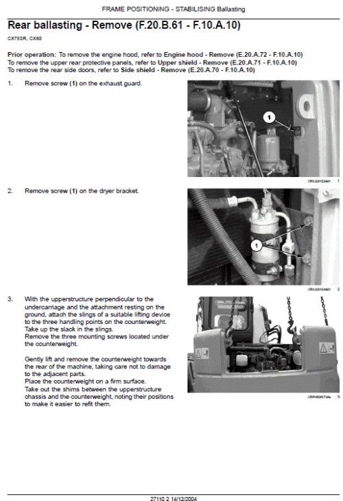 CASE CX80 Service Repair Manual