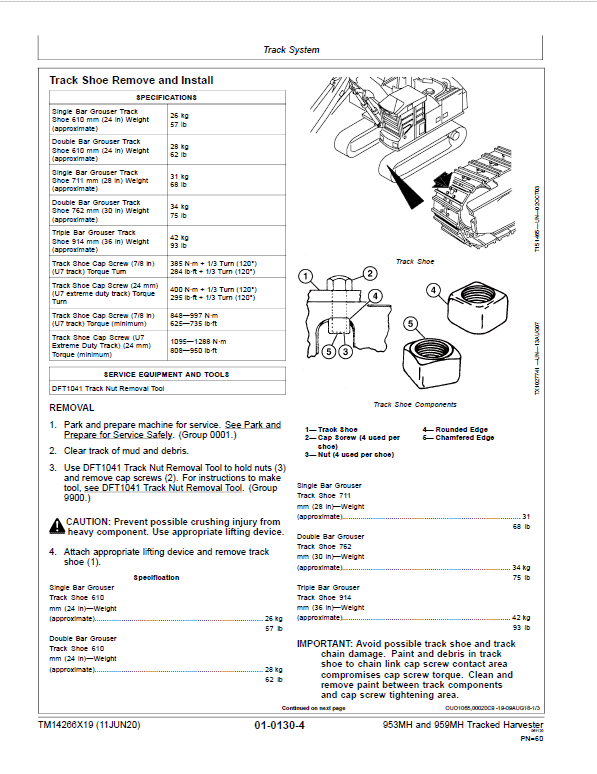 John Deere 953MH, 959MH Tracked Harvester Repair Manual SN John Deere 953MH, 959MH Tracked Harvester Repair Manual SN - Image 3