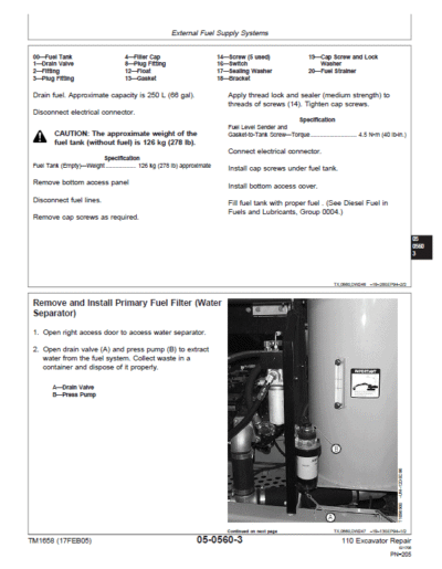 John Deere 110 Excavator Repair Services Manual - Image 2