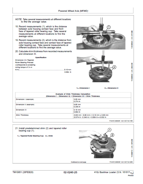 John Deere 410J Backhoe Loader Repair Technical Manual (S.N after 161617 – )