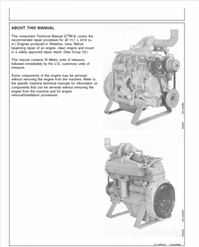 John Deere Series 500, 6619 Diesel Engines Service Repair Manual - Image 3