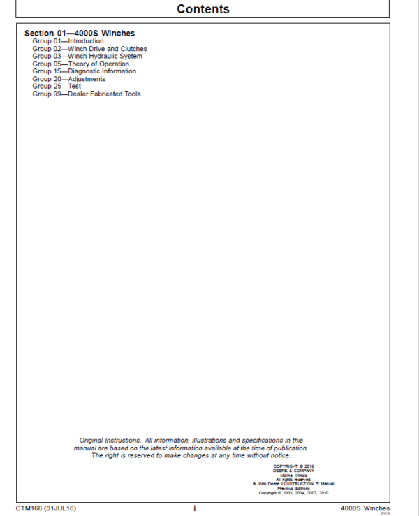John Deere 4000S Winches Service Repair Manual John Deere 4000S Winches Service Repair Manual - Image 3