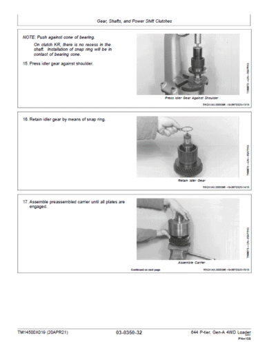 John Deere 644 P-Tier, Gen-A 4WD Loader Repair Technical Manual - Image 3