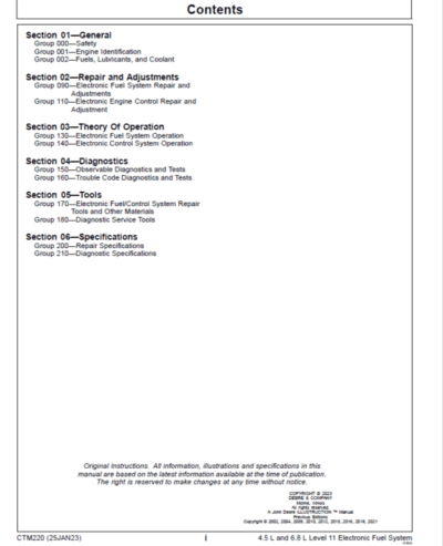 John Deere PowerTech 4.5L, 6.8L Diesel Engines Level 11 Electronic Fuel System – Denso HPCR Repair Manual - Image 3