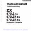 Hitachi ZX670LC-5G, ZX670LCR-5G and ZX670LCH-5G Excavator Service Repair Manual