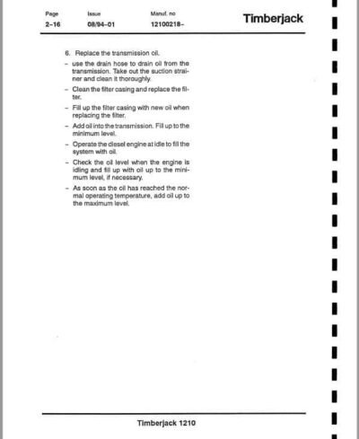 Timberjack 1210 Forwarder Service Repair Manual - Image 3