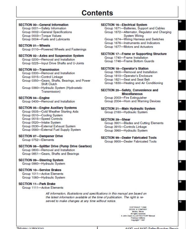 John Deere 643E, 843E Feller Buncher Services Repair Manual John Deere 643E, 843E Feller Buncher Services Repair Manual - Image 3