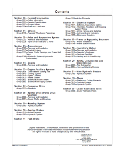 John Deere 643H, 843H Feller Buncher Service Repair Manual - Image 3