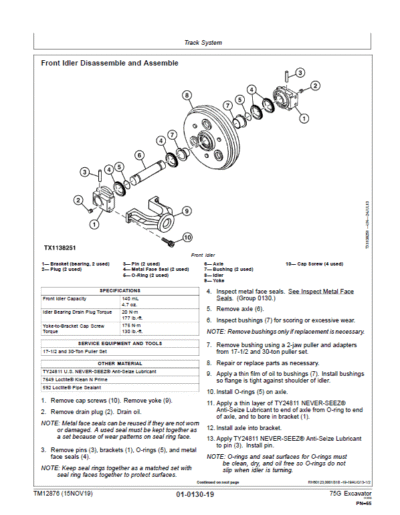 John Deere 75G Excavator Repair Service Manual - Image 3