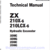 Hitachi ZX210X-6 and ZX210LCX-6 ZAXIS Excavator Repair Manual