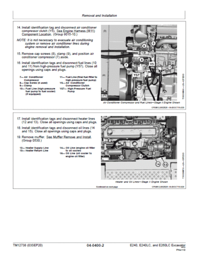 John Deere E240, E240LC, E260LC Excavator Service Manual - Image 3