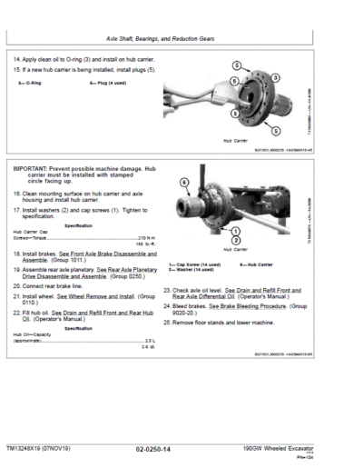 John Deere 190GW Wheeled Excavator Repair Service Manual - Image 3