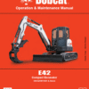Bobcat E42 Excavator Repair Service Manual