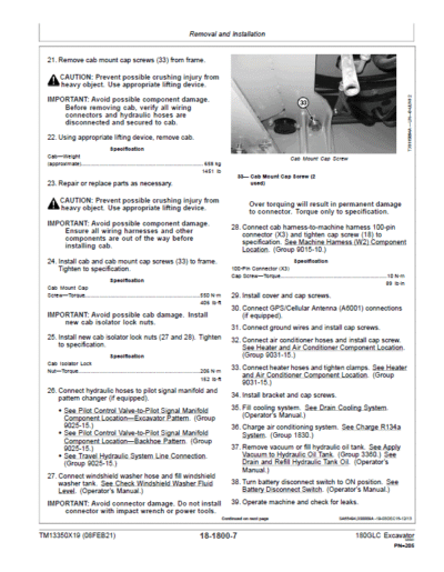 John Deere 180GLC Excavator Repair Service Manual TM - Image 4