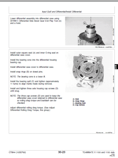 John Deere TeamMate II 2561R, 1100, 1150 Series Outboard Planetary Axles Manual - Image 4
