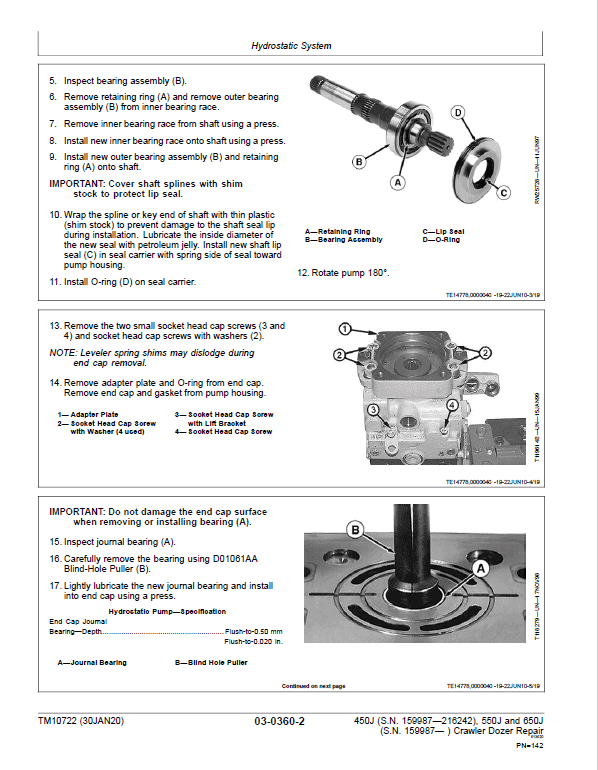 John Deere 450J, 550J, 650J Crawler Dozer Services Manual John Deere 450J, 550J, 650J Crawler Dozer Services Manual - Image 4