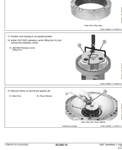 John Deere TeamMate V 1600 Series Inboard Planetary Axles Component Technical Manual - Image 4
