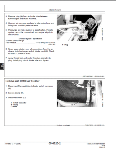 John Deere 120 Excavator Repair Service Manual - Image 4