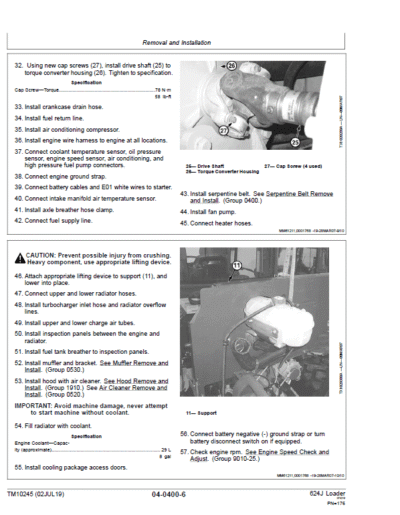 John Deere 624J Loader Repair Technical Manual - Image 4