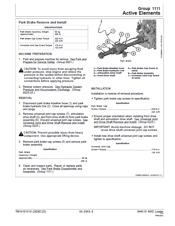 John Deere 844K-II 4WD Loader Technical Manual John Deere 844K-II 4WD Loader Technical Manual - Image 4