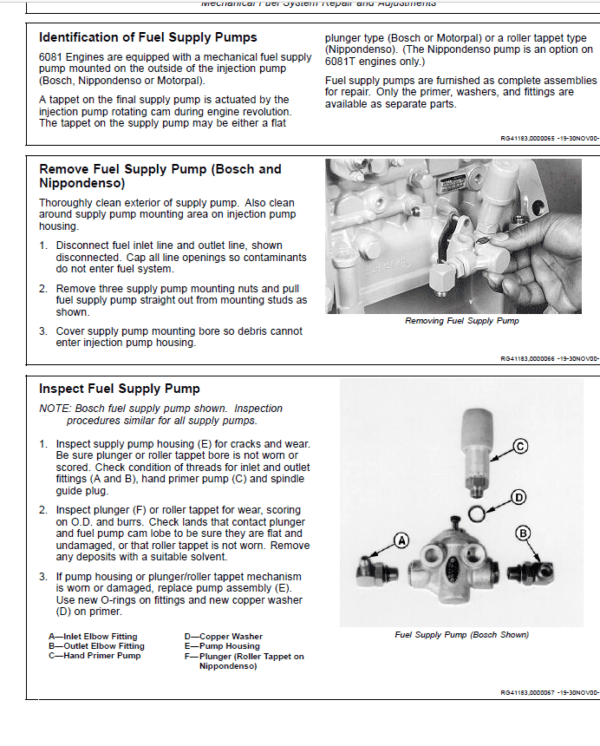 John Deere PowerTech 8.1L Diesel Engines Mechanical Fuel Systems Repair Manual John Deere PowerTech 8.1L Diesel Engines Mechanical Fuel Systems Repair Manual - Image 4