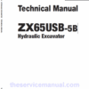 Hitachi ZX65USB-5B Excavator Service Repair Manual