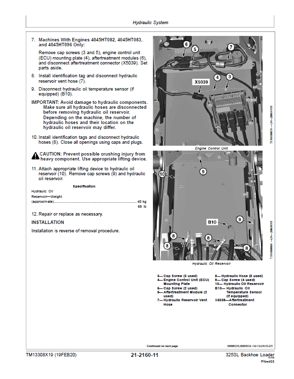 John Deere 325SL Backhoe Loader Repair Technical Manual (S.N after C273920 – C390995) John Deere 325SL Backhoe Loader Repair Technical Manual (S.N after C273920 – C390995) - Image 4