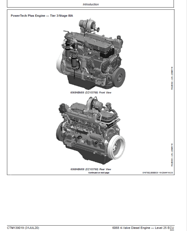 John Deere 6068 4-Valve Diesel Engine Repair Manual John Deere 6068 4-Valve Diesel Engine Repair Manual - Image 3