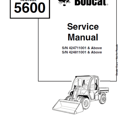 Cart Bobcat 5600 Utility Vehicle Service Manual