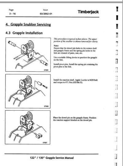 Timberjack 122, 130 Grapple Service Repair Manual - Image 4