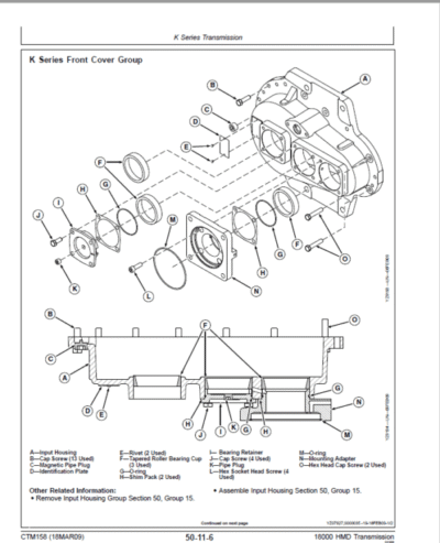 John Deere 18000 Series HMD Transmission Repair Manual - Image 4