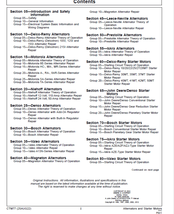 John Deere Alternators and Motors Service Repair Manual John Deere Alternators and Motors Service Repair Manual - Image 4
