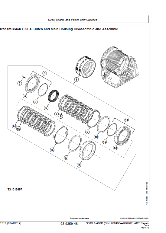 John Deere 350D, 400D Articulated Dump Truck Repair Manual (S.N 608490 – 626762) - Image 4