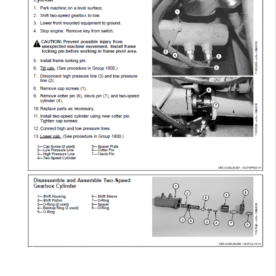 Cart John Deere 643H, 843H Feller Buncher Service Repair Manual
