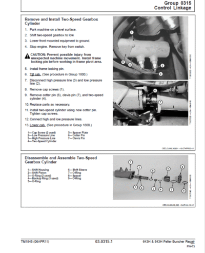 John Deere 643H, 843H Feller Buncher Service Repair Manual